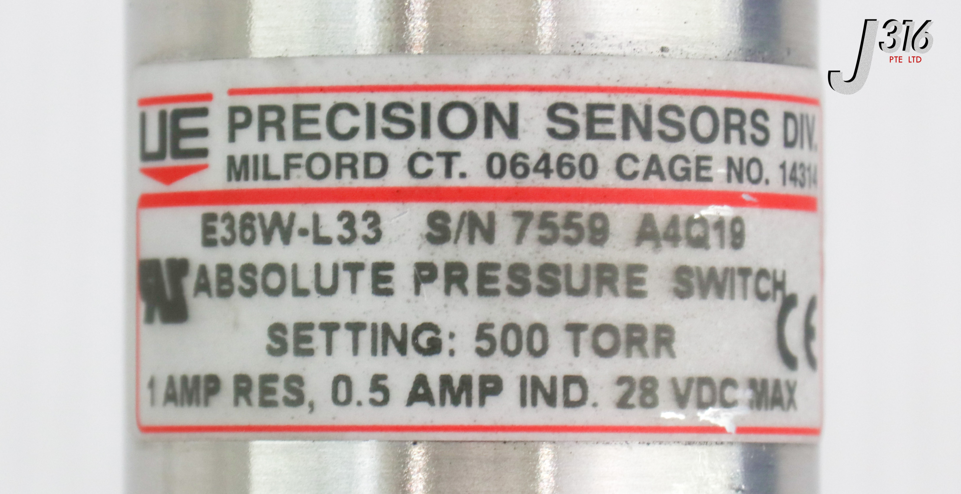 18632 PRECISION SENSORS ABSOLUTE PRESSURE SWITCH 500TORR E36W-L33